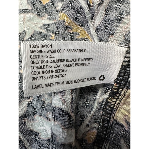 Universal Thread Mini Dress Womens Medium Black Floral Boho Tiered Festival - Picture 7 of 12